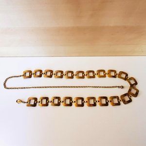 90s Y2K Gold Tone Waist Hips Chain Belt Metal Squares Vintage